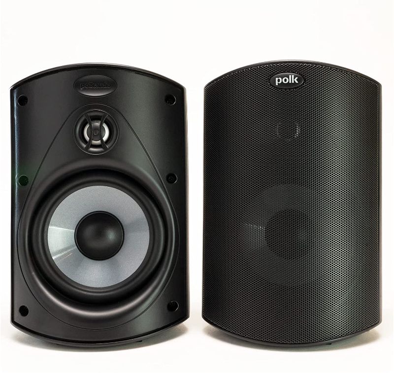 Photo 1 of Polk Audio Atrium 2 Outdoor Speakers with Powerful Bass (Pair, Black), All-Weather Durability, Broad Sound Coverage, Speed-Lock Mounting System
