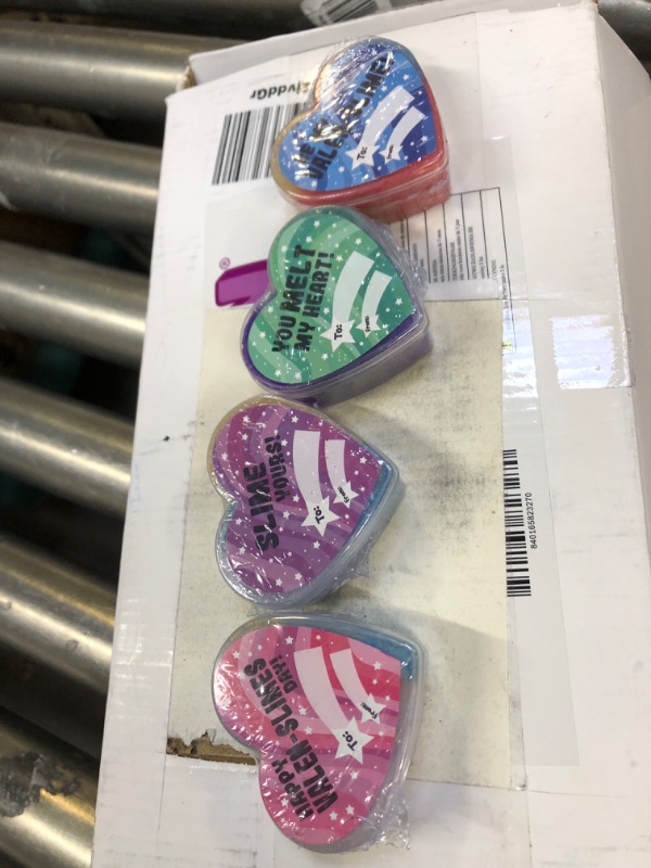 Photo 2 of 4-----JOYIN Valentines Day Galaxy Slime Hearts for Kids Valentine Classroom Exchange, Valentine Party Favors, Gift Exchange, Game Prizes