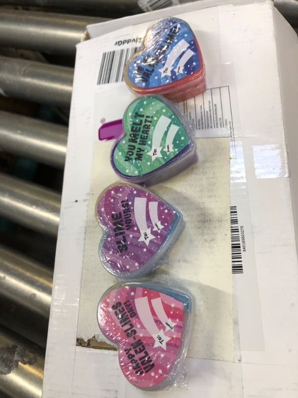 Photo 3 of 4-----JOYIN Valentines Day Galaxy Slime Hearts for Kids Valentine Classroom Exchange, Valentine Party Favors, Gift Exchange, Game Prizes