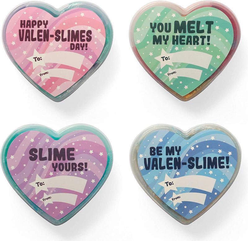 Photo 1 of 4-----JOYIN Valentines Day Galaxy Slime Hearts for Kids Valentine Classroom Exchange, Valentine Party Favors, Gift Exchange, Game Prizes