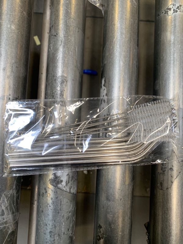Photo 1 of 8 Pack of Steel Straws and Cleaning Rods   --- No Box Packaging, Item is New
