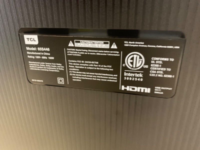 Photo 1 of TCL 65" Class 4-Series 4K UHD HDR Smart Google TV – 65S446, 2022 Model 65 inches Google TV --- Box Packaging Damaged, Item is NEw