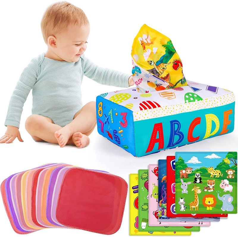 Photo 1 of Yunaking Baby Toys 6 to 12 Months Magic Baby Tissue Box Montessori Toys for 1 Year Old Infant Toys 12-18 Months Sensory Toys for 5 6 9 12 18 Months Newborns Birthday Gift
