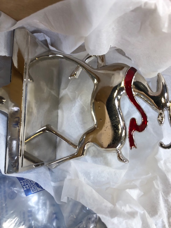 Photo 2 of 4 Pack Silver Reindeer Stocking Holders 