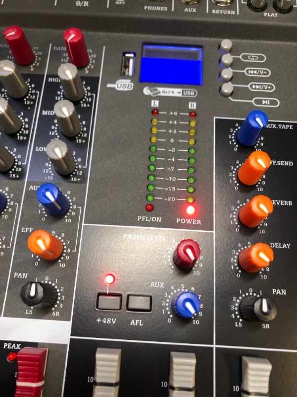 Photo 2 of 8 input Channels Professional Audio Mixer, Sound Board Console Reverb Effect USB Audio Interface, Digital Display, BT, 48V Phantom Power CT80S
