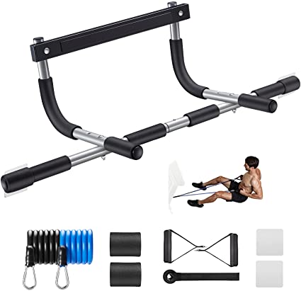 Photo 1 of Ally Peaks Pull Up Bar for Doorway | Thickened Steel Max Limit 440 lbs Upper Body Fitness Workout Bar| Multi-Grip Strength for Doorway | Indoor Chin-Up Bar Fitness Trainer for Home Gym Portable