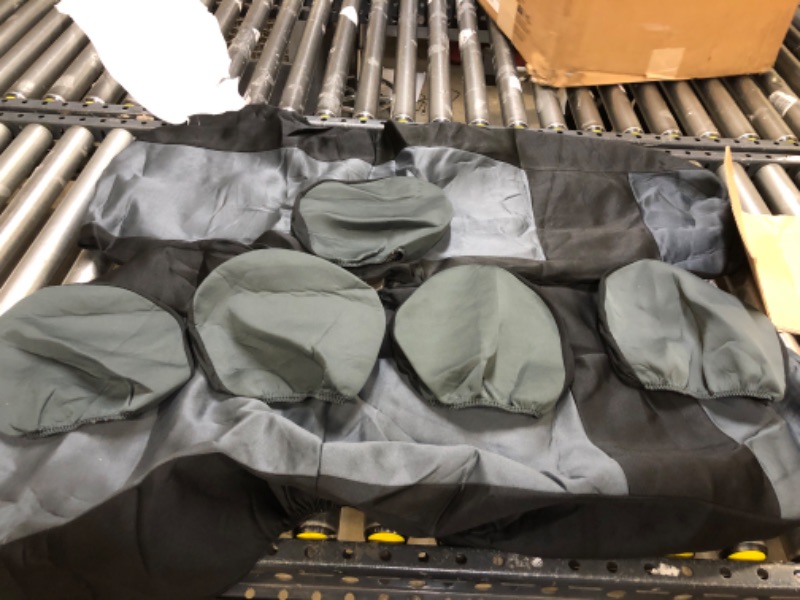 Photo 1 of BDK PolyPro Car Seat Covers Full Set in Charcoal on Black – Front and Rear Split Bench Car Seat Cover, Easy to Install, Interior Covers for Auto Truck Van SUV Charcoal Gray