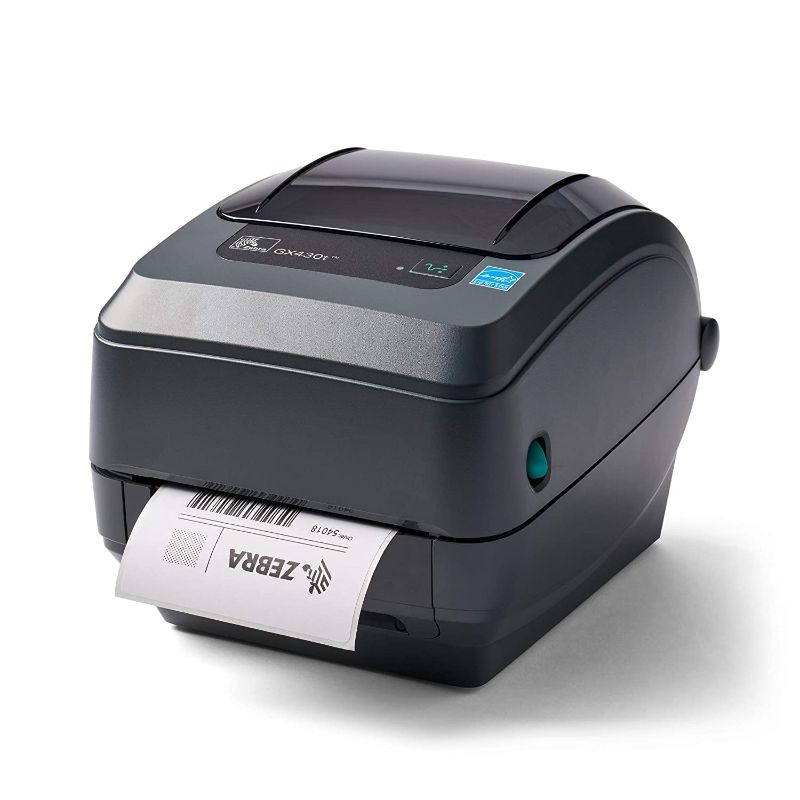 Photo 1 of ZEBRA GX430t Thermal Transfer Desktop Monochrome Printer Print Width of 4 in USB Serial Parallel and Ethernet Connectivity GX43-102410-000
NEW - UNABLE TO TEST