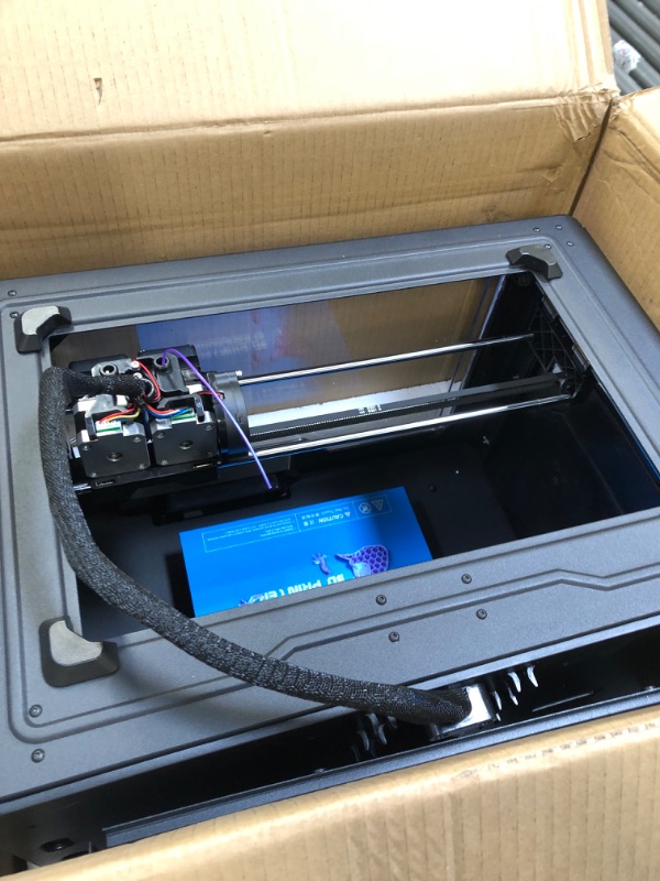 Photo 5 of FLASHFORGE Upgrade 3D Printer Creator Pro T with Direct Drive Dual Extruder, Semi Auto Leveling, Fully Open Source, Touchscreen, Build Volume 227x148x150mm
USE -BROKEN ON MIDDLE PLATE - UNABLE TO TEST