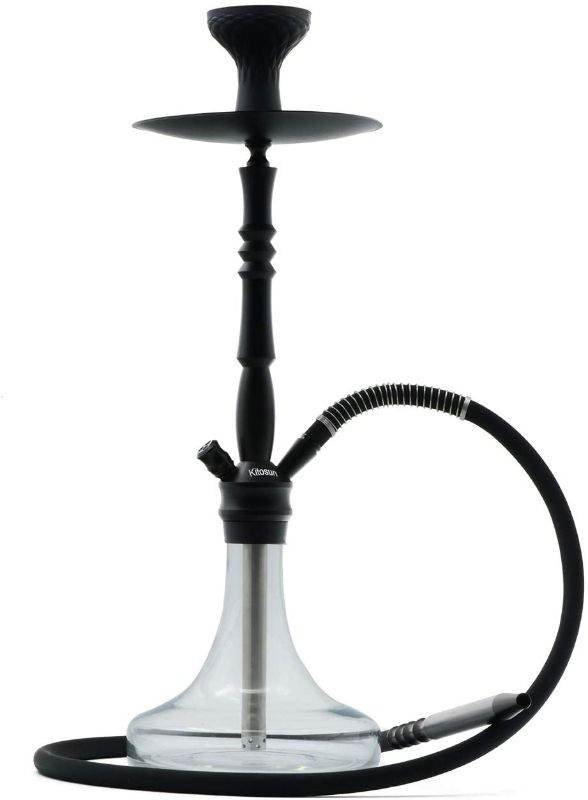 Photo 1 of 
Roll over image to zoom in
Hookah Set Premium Modern Glass Hookah Silicone Hookah Bowl Hookah Hose with Detachable Aluminum Handle Charcoal Tongs Charcoal Holder Stainless Steel Down Stem with Diffuser for Better Smoking