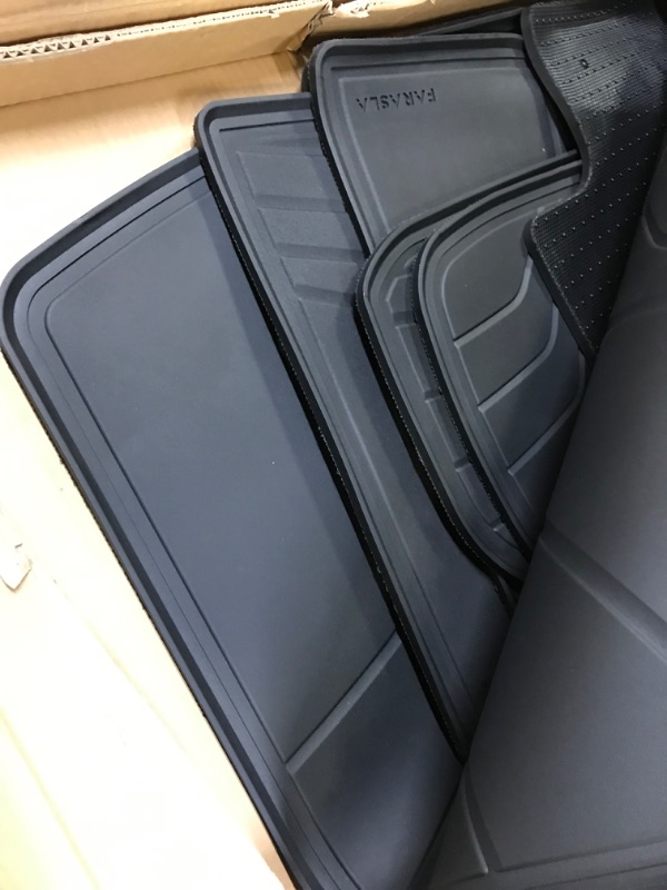 Photo 4 of Farasla All Weather Cargo Mats for Tesla Model Y 2020 2021 2022 (Set of 6) Full Set Cargo Mats