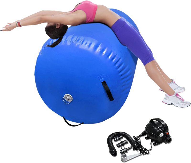 Photo 1 of 86 York Air Barrel Gymnastics Roller Inflatable Tumbling Mat, Back Handspring Training Air Mat Tumble Track Gymnastics Equipment For Home Use, Gym Training, Yoga Balance Exercise, Cheerleading with Electric Pump
