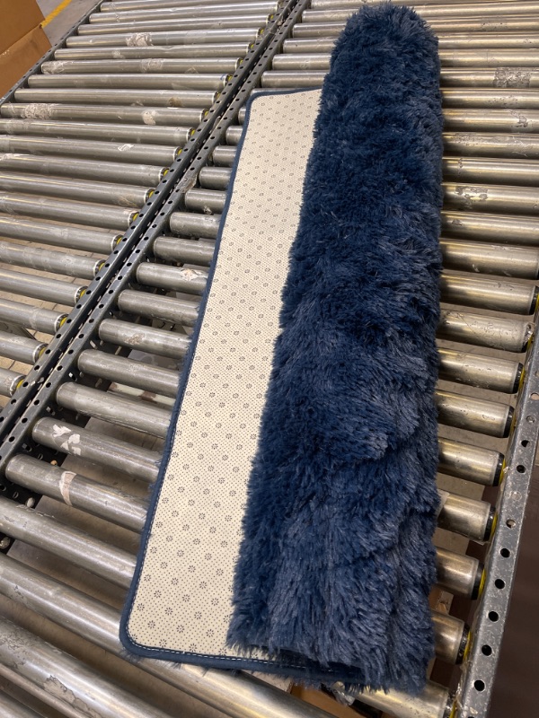 Photo 2 of Approx 4' x 6' Faux Fur Area Rug, Navy 