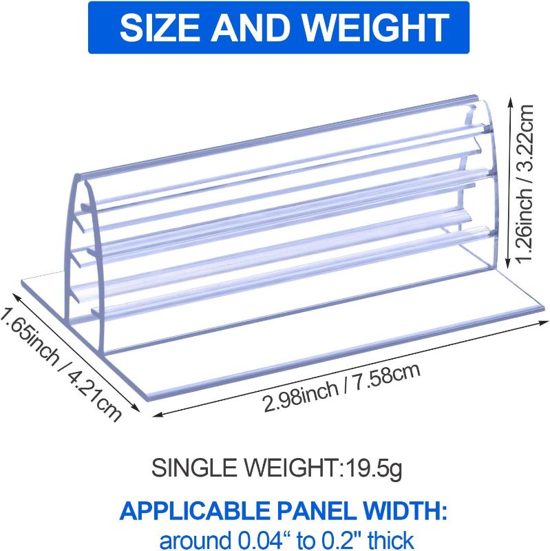 Photo 1 of OIIKI 6PCS Self Adhesive Sneeze Guard Holder, Acrylic Panels Holder, to Fasten & Line Up Plexiglass Panels & Acrylic Sheets from 1/8" to 1/4" Thick
