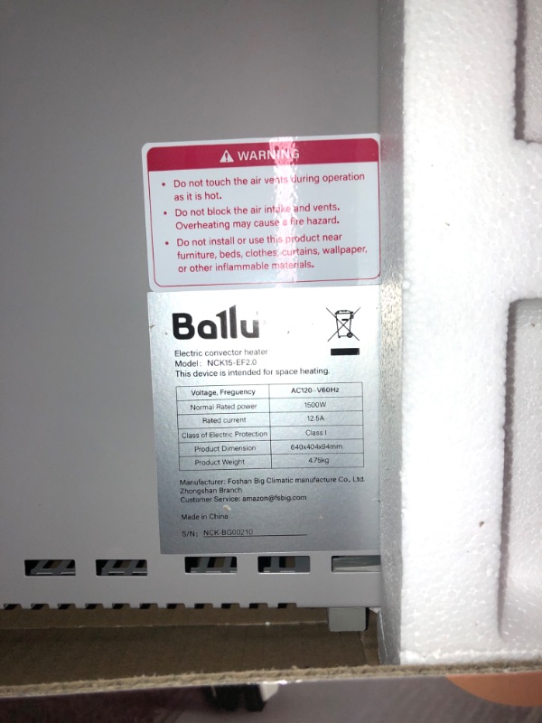 Photo 4 of Ballu Convection Space Heaters for Indoor Use Large Room?1500W Whole Room Quiet heating with Auto Thermostat?24h Timer?Standing/Wall mount?Energy Efficient Electric Panel Heater for Bedroom?Bathroom LED Digital Control White