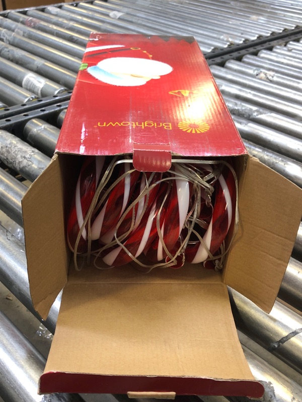 Photo 2 of 24.5" Candy Cane Lights with Stakes, 12 Packs Large Christmas Pathway Lights Outdoor, 8 Light Modes Candy Cane Pathway Markers Christmas Decorations for Yard Patio Garden Walkway Sidewalks