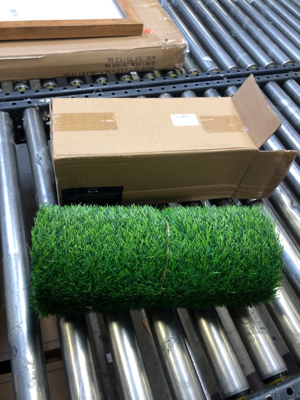 Photo 2 of 14x108-Inch Faux Grass Artificial Table Runner for Table, Sports, Birthday Party Decorations, Wedding Banquet