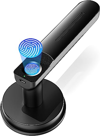 Photo 1 of Fingerprint Door Lock by BIWIBON, Keyless Entry Door Lock, 100 Fingerprint Biometric Door Lock, Left-Right Adjustable Handle, 4 AAA with Low Battery Alert, Auto Lock Mode for AirBnB, Home and Office