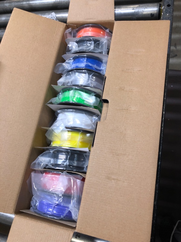 Photo 2 of 3D Printer Filament Bundle Multicolor, JAYO PETG Filament 1.75mm, Neatly Wound Filament 2.5kg, 250g Spool, 10 Pack, Black+White+Grey+Blue+Red+Green+Yellow+Purple+Orange+Transparent