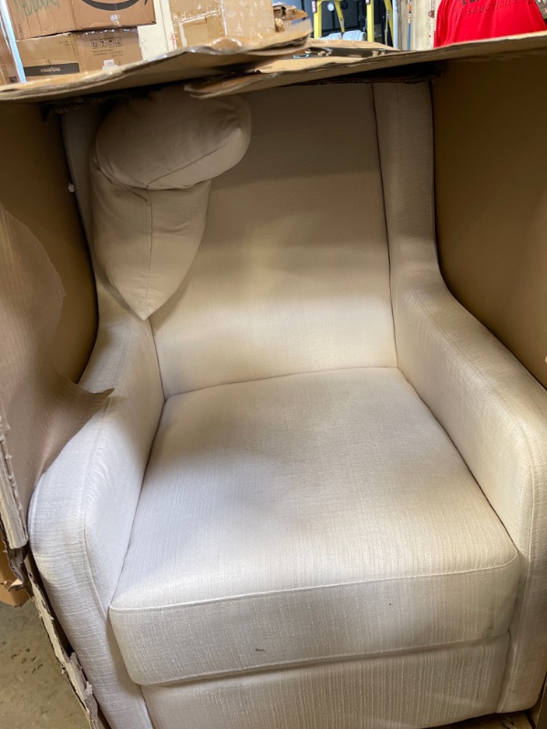 Photo 2 of Carter's by DaVinci Adrian Swivel Glider *DIRTY/SEVERE PACKAGE DMG* with Storage Ottoman in Performance Cream Linen