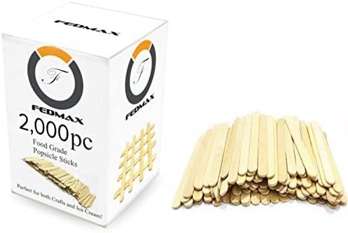 Photo 1 of 2000 pcs Jumbo Wooden Craft Sticks Pack - Bulk Popsicle Sticks for Arts & Crafts Projects, Holiday Ornament Crafting, Ice Cream, Waxing
