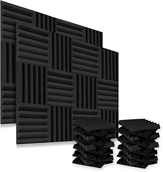 Photo 1 of 24 Pack Acoustic Foam Panels 2" X 12" X 12" Soundproofing Studio Foam Wedge Tiles Fireproof - Top Quality - Ideal for Home and Studio Sound Insulation (24Pcs