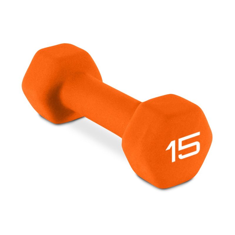 Photo 1 of 15 LB NEOPRENE DIPPED CAST IRON DUMBBELL
