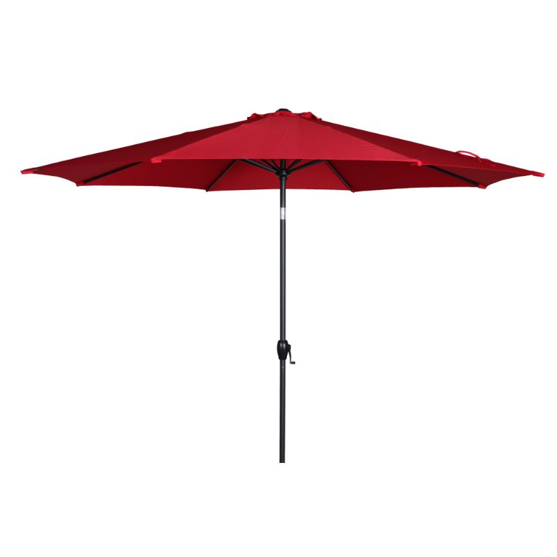 Photo 1 of 11ft Really Red Round Outdoor Tilting Market Umbrella with Crank