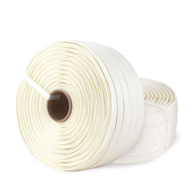 Photo 1 of [ 2 Rolls ] 3/4" x 1640’Per Roll Woven Cord Strapping Roll, 3280'Total Length, 2425 lbs Break Strength, Heavy Duty Polyester Cord Strapping,Packaging Strapping, 6”x 3”Core (2)
