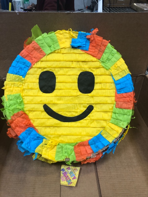 Photo 3 of Aztec Imports, Inc. Magic Cabin Smiley Face Pinata , Yellow
++BOTTOM IS OPEN++