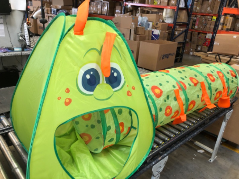 Photo 1 of Caterpillar Kids Play Toddler Tunnel and Tent, 2 Pc. Baby Ball Pit Pop up Play Tent with Tunnel for Toddler, Children, and Babies, Indoor & Outdoor, Crawl Through Tunnel Tent, Toddler Jungle Gym Gift
