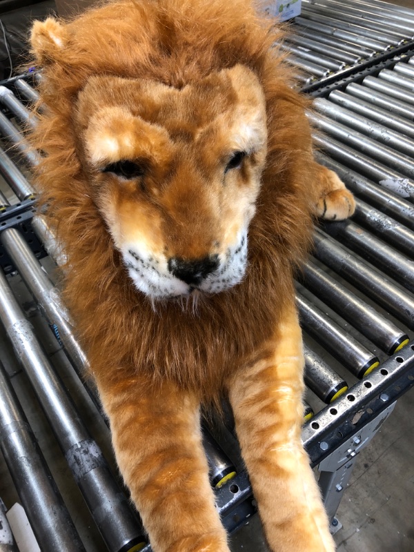 Photo 2 of Melissa & Doug Giant Lion - Lifelike Stuffed Animal (over 6 feet long)
