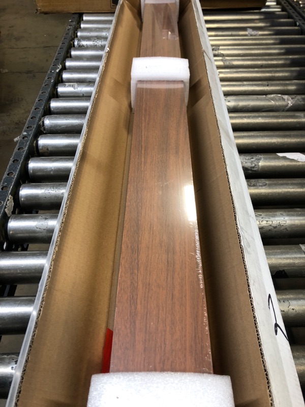 Photo 1 of Wallniture Denver 48 Inch Long Floating Shelves for Wall, Narrow Picture Ledge Shelf Set of 2, Wall Shelves Walnut Color