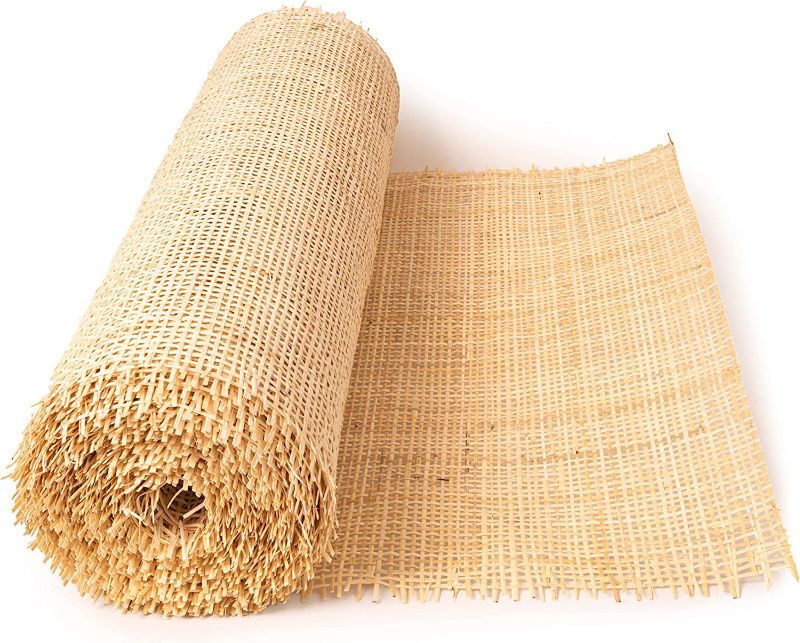 Photo 1 of 18" Width Square Rattan Cane Webbing Roll for Caning Projects Fine Radio Net Mesh Pre - Woven Open Mesh Cane Cane Webbing Sheet Natural Rattan Cane Webbing Roll for Cabinet Chair
