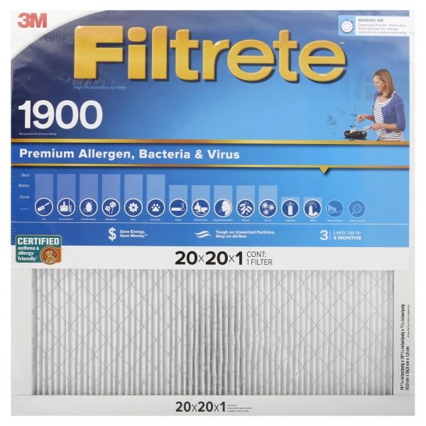 Photo 1 of 3m Allergen Reduction Filter Electrostatic Ultimate 20 X 20 X 1 Electrostatic 1900 Mpr Case of 2

