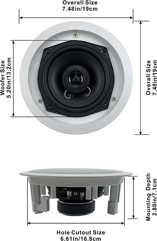 Photo 1 of Acoustic Audio by Goldwood R191 in Ceiling/in Wall Speaker 2 Way Home Theater 1000 Watt New R191-5S Standard Frame