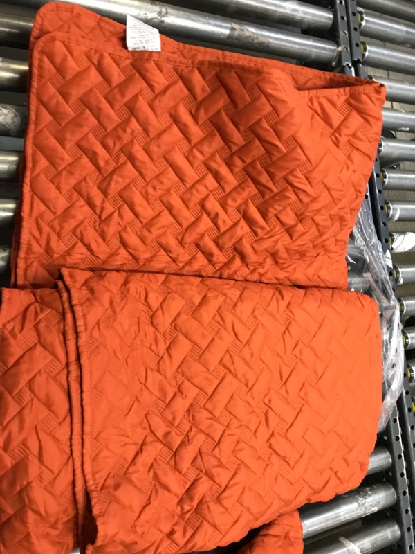 Photo 1 of 106" X 98" ORANGE BED COVER & 2 PILLOW SHAMS 