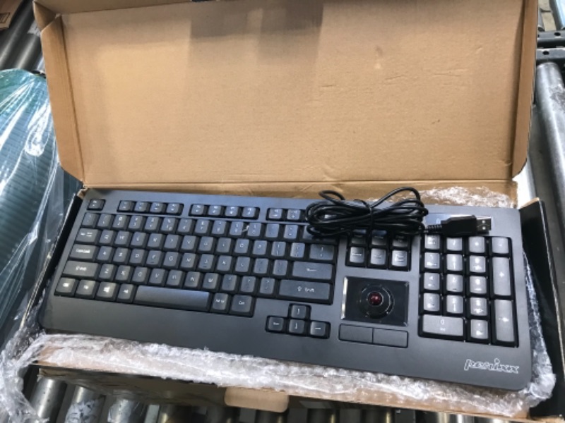 Photo 3 of Perixx Periboard-521 Wired Trackball Keyboard with Numeric Keypad, Build-in 0.55 Inch Trackball with Pointing and Scrolling Feature, Full Size, US English Layout,Black,PERIBOARD-521 US
