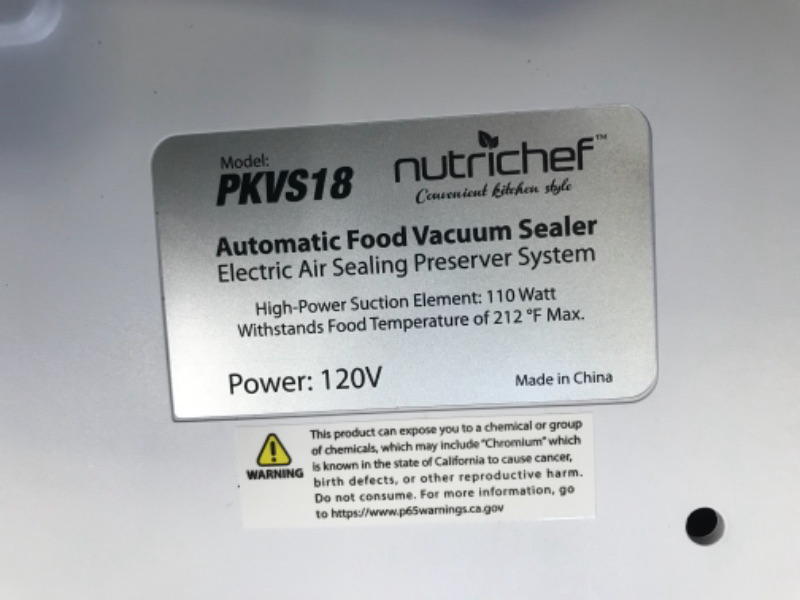 Photo 5 of NutriChef PKVS Sealer | SEALER ONLY, NO ACCESSORIES INCLUDED