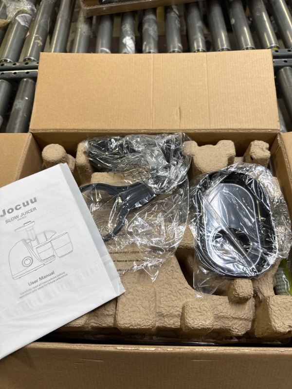 Photo 1 of Jocuu Slow Masticating Juicer with 2-Speed Modes - Cold Press Juicer Machine - Quiet Motor & Reverse Function - Easy to Clean Juicer Extractor - Juice Recipes for Fruits & Vegetables (Grey) Gray