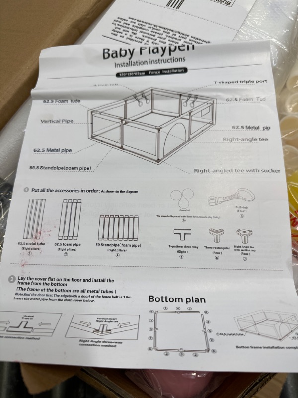 Photo 1 of BABY PLAYPEN WITH PLASTIC BALLS - WHITE PLAYPEN 