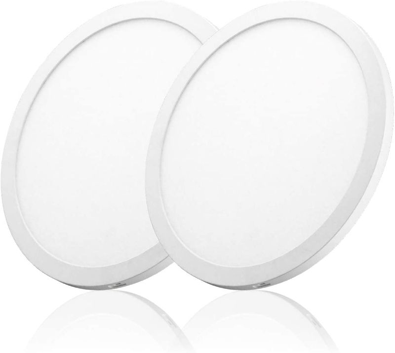 Photo 1 of  Led Flush Mount Ceiling Light Fixture, 2 Pack 12 inch 24W Dimmable LED Ceiling Light, Round Panel Flush Mount Light Fixture, Modern Ceiling Lamp for Bathroom, Bedroom, Kitchen, Laundry e