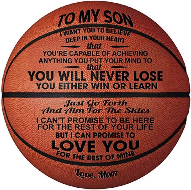 Photo 1 of Engraved Outdoor Basketball Gifts, Custom 29.5" Basketball Birthday Graduation Back to School Gifts for Son Daughter Grandson Nephew - You are Capable of Achieving Anything You Put Your Mind to
