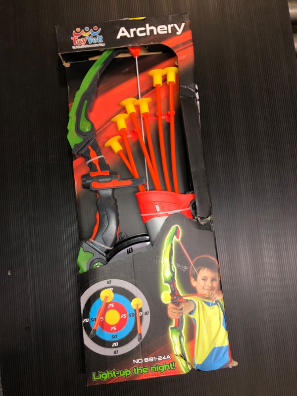 Photo 1 of KiiToys Bow & Arrow Toy Set for Kids, Archery Bow 32" Long, Suction Arrow 22", Pretend Play, Soft Power Safe Children Game Set,Silver,Kii-Archery-K35881C
