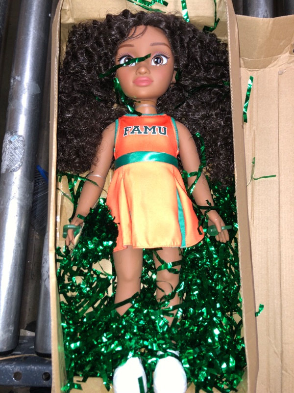 Photo 2 of Just Play HBCyoU FAMU Cheer Captain Alyssa 18-inch Doll & Accessories, Curly Hair, Medium Brown Skin Tone, Designed and Developed by Purpose Toys