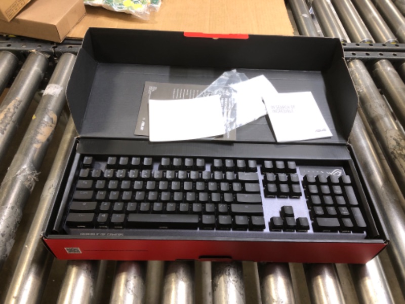 Photo 2 of ASUS ROG Strix Scope NX Wireless Deluxe Gaming Keyboard - Tri-Mode Connectivity (2.4GHz RF, Bluetooth, Wired), ROG NX Red Mechanical Switches, PBT Keycaps, Aura Sync RGB, Magnetic Wrist Rest, Black