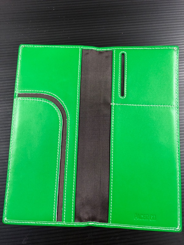 Photo 3 of Pacer Go RFID Blocking Slim Minimalist Long Travel Wallet Genuine Leather Passport Holder Travel Cover (Green), Ckhzt