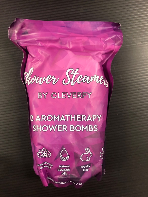 Photo 2 of Cleverfy Shower Steamers Aromatherapy - Pack of 12 Shower Bombs with Essential Oils. Self Care and Relaxation Birthday Gifts for Women and Men. Purple Set Purple 12-pack