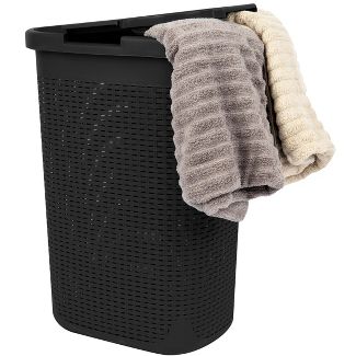 Photo 1 of  Plastic Laundry Hamper with Lid, Brown