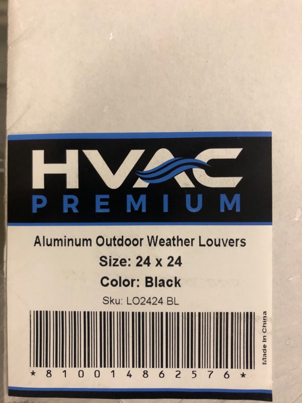 Photo 3 of 24" w X 24" h Aluminum Exterior Vent for Walls & Crawlspace - Rain & Waterproof Air Vent with Screen Mesh - HVAC Grille - Black [Outer Dimensions 25.5”w x 25.5”h] 24 x 24 Black